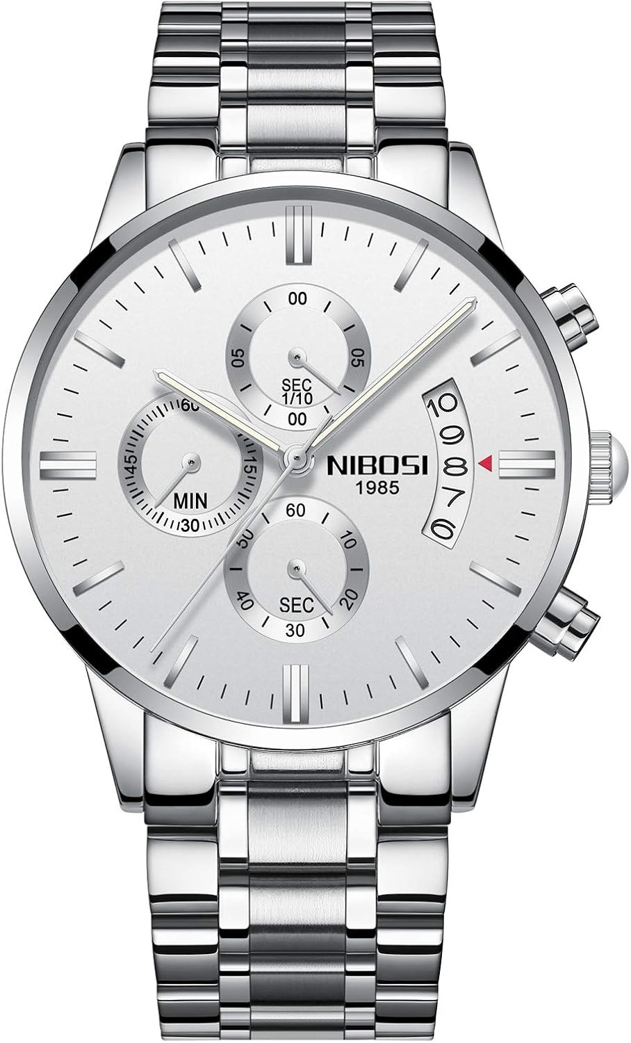 Nibosi 1985 Mens Watch (Silver)